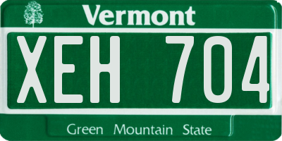VT license plate XEH704