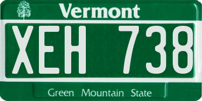 VT license plate XEH738