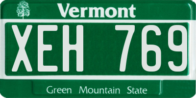 VT license plate XEH769