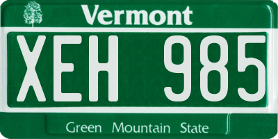 VT license plate XEH985
