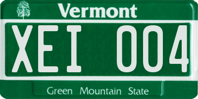 VT license plate XEI004