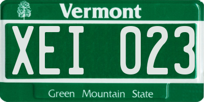VT license plate XEI023