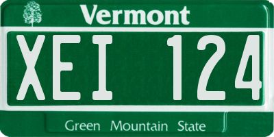 VT license plate XEI124