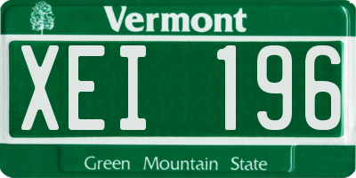 VT license plate XEI196