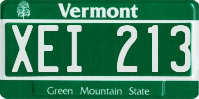 VT license plate XEI213