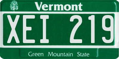 VT license plate XEI219