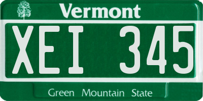 VT license plate XEI345
