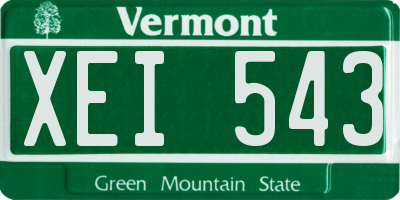 VT license plate XEI543