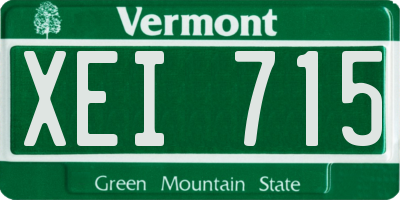 VT license plate XEI715