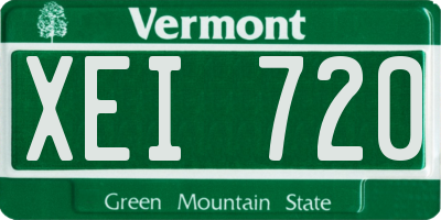 VT license plate XEI720