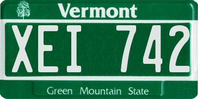 VT license plate XEI742