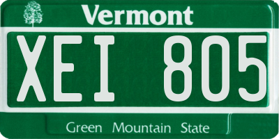 VT license plate XEI805