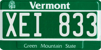 VT license plate XEI833