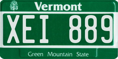 VT license plate XEI889