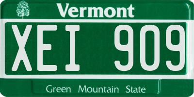 VT license plate XEI909