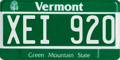 VT license plate XEI920