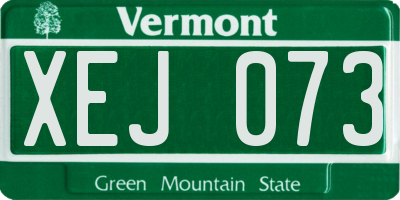 VT license plate XEJ073