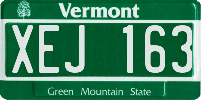 VT license plate XEJ163