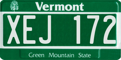 VT license plate XEJ172