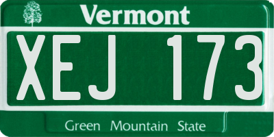 VT license plate XEJ173