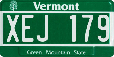 VT license plate XEJ179