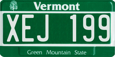 VT license plate XEJ199