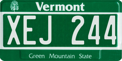 VT license plate XEJ244