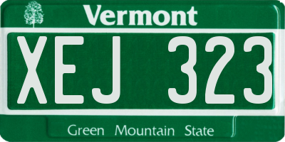 VT license plate XEJ323