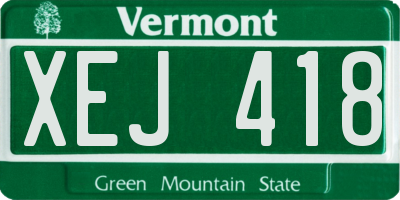 VT license plate XEJ418