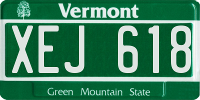 VT license plate XEJ618