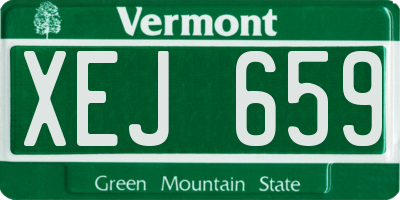 VT license plate XEJ659