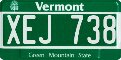 VT license plate XEJ738