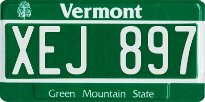 VT license plate XEJ897