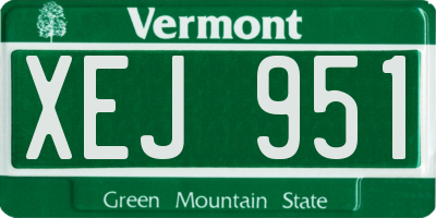VT license plate XEJ951