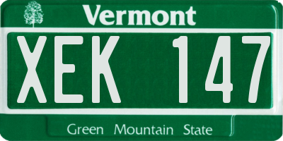 VT license plate XEK147