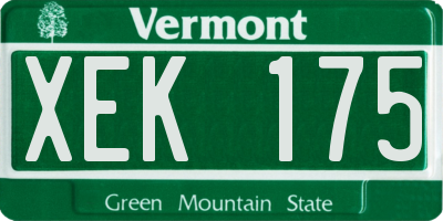 VT license plate XEK175