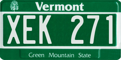 VT license plate XEK271