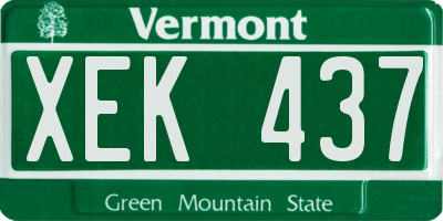 VT license plate XEK437
