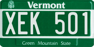 VT license plate XEK501