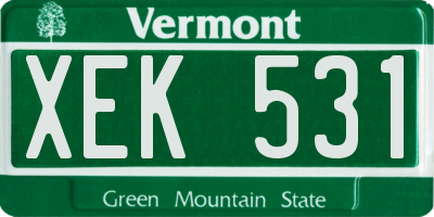 VT license plate XEK531