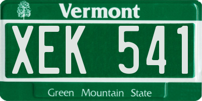 VT license plate XEK541