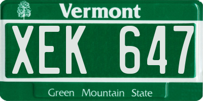 VT license plate XEK647