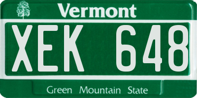 VT license plate XEK648