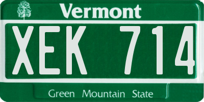 VT license plate XEK714