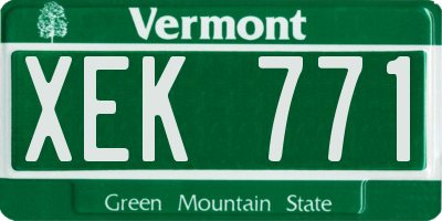 VT license plate XEK771