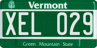VT license plate XEL029