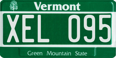 VT license plate XEL095