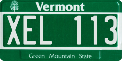 VT license plate XEL113