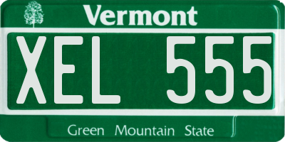 VT license plate XEL555