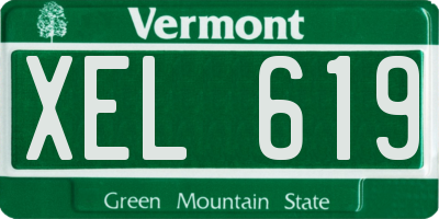 VT license plate XEL619